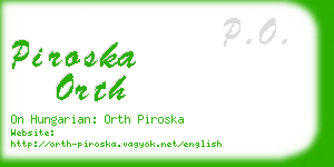 piroska orth business card